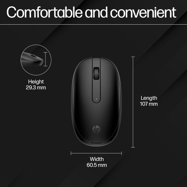 HP 240 Bluetooth® Mouse, Lock On with Bluetooth® 5.1 Wireless connectivity, Super Accurate Tracking at 1600 DPI, Sleek ambidextrous Design with Three Buttons and a Scroll Wheel (3V0G9AA),Black - Image 3