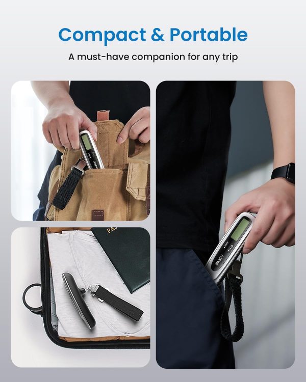 RENPHO Luggage Scale, Suitcase Scale for Travel, Baggage Weight Scale with Backlit, Portable Handheld Scale with Tare Function, Overweight Reminder, Rubber Paint, 110lb/50kg, Battery Included - Image 3