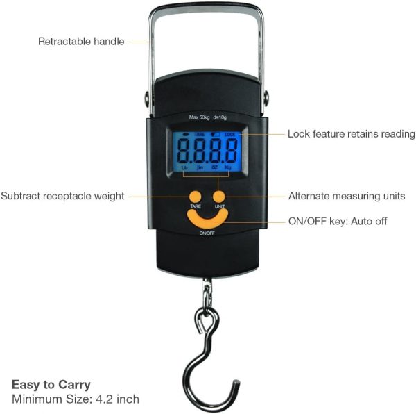 PARTYSAVING [2-Pack] Hanging Electronic Travel Scale for Luggage with Digital LCD Screen, APL1439 - Image 2