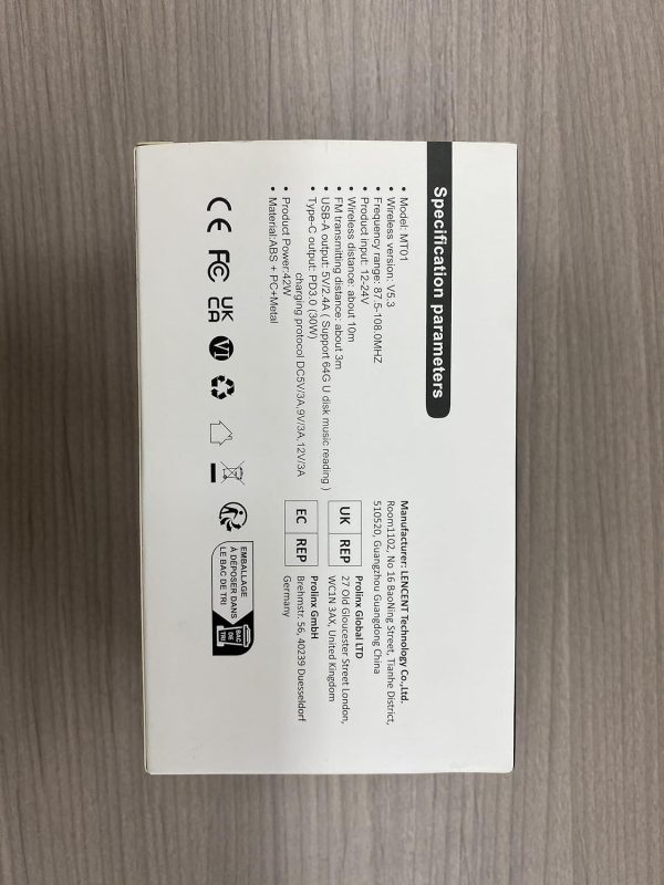 LENCENT FM Bluetooth 5.3 Transmitter for Car, Adjustable Treble and Bass Sound Music Player, Bluetooth Car Adapter for Hands Free Calls, Supports PD30W Fast Charging, U Disk, Siri Google Assistant - Image 5