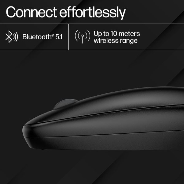 HP 240 Bluetooth® Mouse, Lock On with Bluetooth® 5.1 Wireless connectivity, Super Accurate Tracking at 1600 DPI, Sleek ambidextrous Design with Three Buttons and a Scroll Wheel (3V0G9AA),Black - Image 8