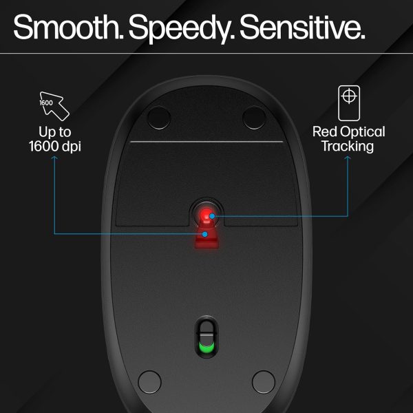 HP 240 Bluetooth® Mouse, Lock On with Bluetooth® 5.1 Wireless connectivity, Super Accurate Tracking at 1600 DPI, Sleek ambidextrous Design with Three Buttons and a Scroll Wheel (3V0G9AA),Black - Image 7