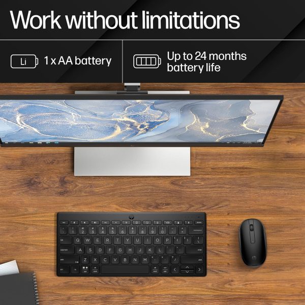 HP 240 Bluetooth® Mouse, Lock On with Bluetooth® 5.1 Wireless connectivity, Super Accurate Tracking at 1600 DPI, Sleek ambidextrous Design with Three Buttons and a Scroll Wheel (3V0G9AA),Black - Image 5