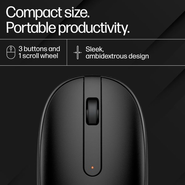 HP 240 Bluetooth® Mouse, Lock On with Bluetooth® 5.1 Wireless connectivity, Super Accurate Tracking at 1600 DPI, Sleek ambidextrous Design with Three Buttons and a Scroll Wheel (3V0G9AA),Black - Image 6