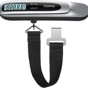 RENPHO Luggage Scale, Suitcase Scale for Travel, Baggage Weight Scale with Backlit, Portable Handheld Scale with Tare Function, Overweight Reminder, Rubber Paint, 110lb/50kg, Battery Included