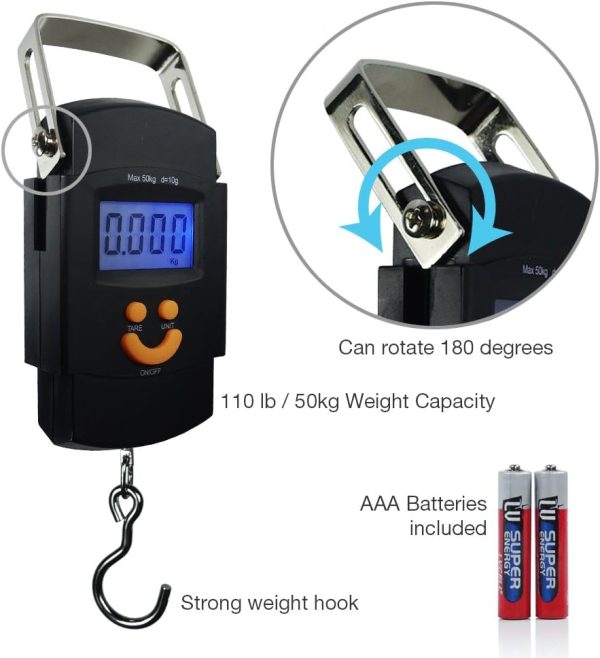 PARTYSAVING [2-Pack] Hanging Electronic Travel Scale for Luggage with Digital LCD Screen, APL1439 - Image 3