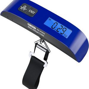 Luggage Scale: Travel Essentials, Backlight LCD Display 110lb/50kg Luggage Weight Scale for Travel Accessories, Portable Handheld Scale with Rubber Paint, Temperature Sensor, Battery Included